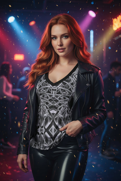 Sketch Inverted All-Over Print Women's Sleeveless V-Neck Tank Top