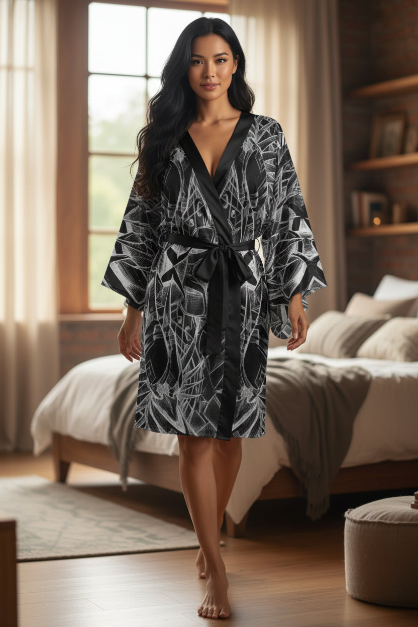 Inverted Sketch  Kimono Robe
