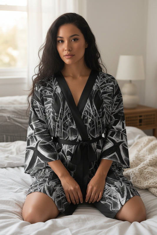 Inverted Sketch  Kimono Robe