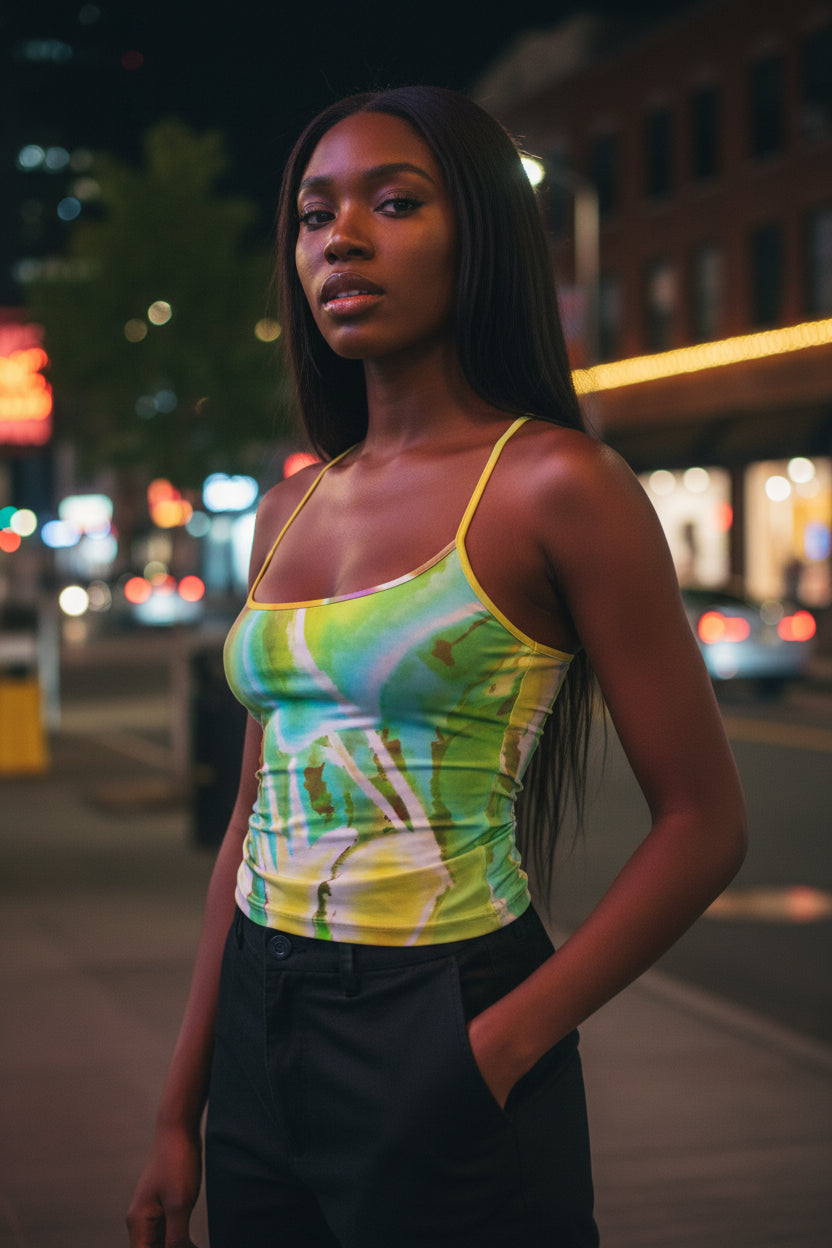 Heart Strings Inverted All-Over Print Women's Spaghetti Strap Tank Top