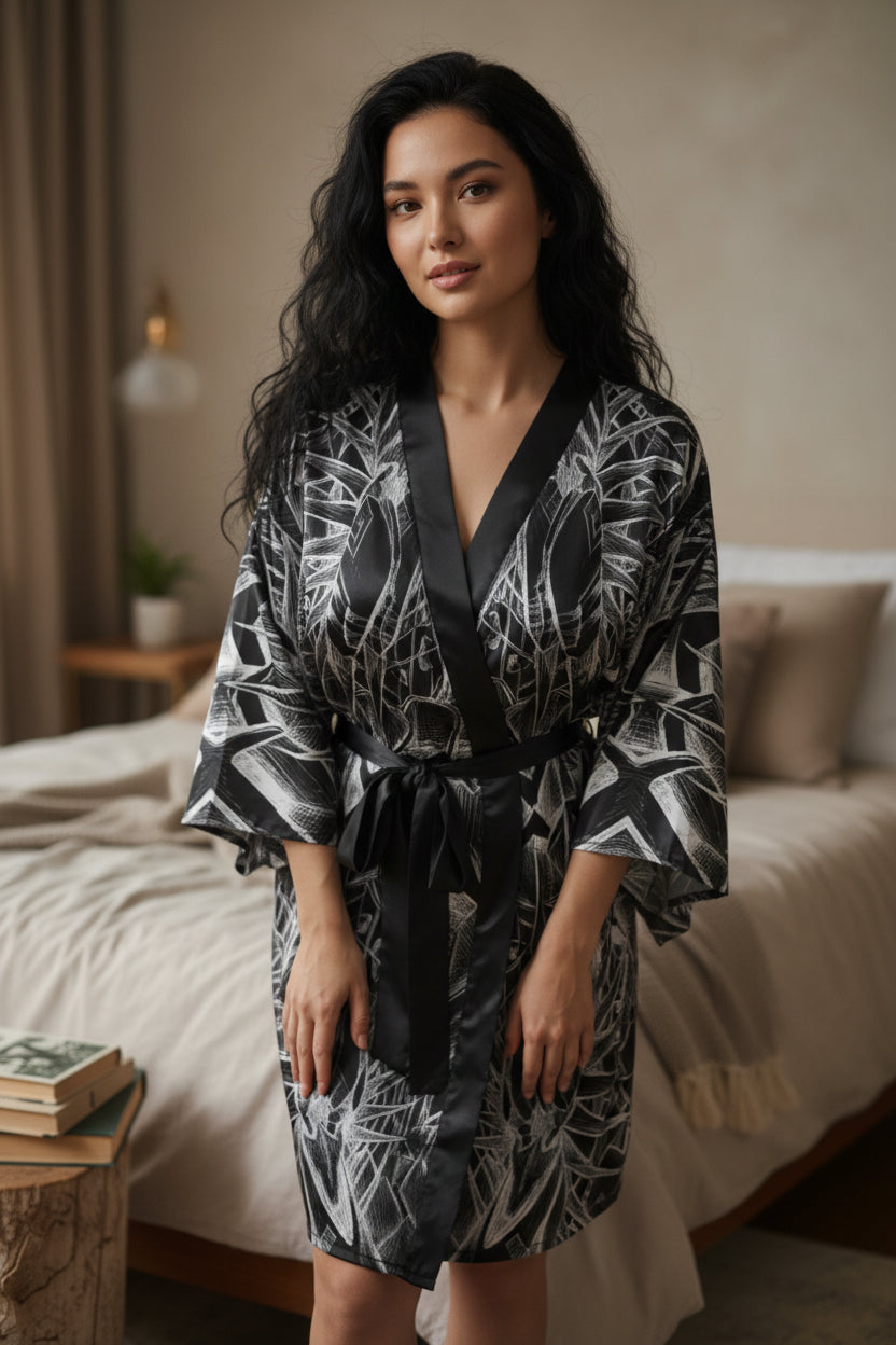 Inverted Sketch  Kimono Robe