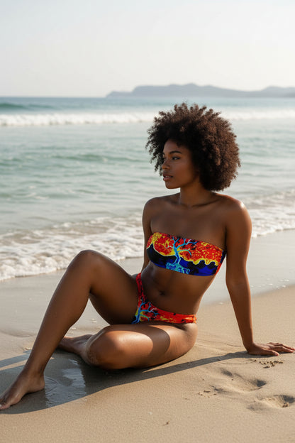 Fire and Ice Recycled bandeau bikini