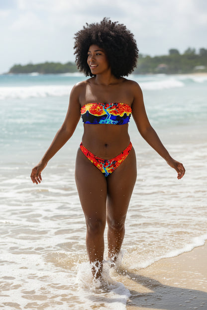 Fire and Ice Recycled bandeau bikini