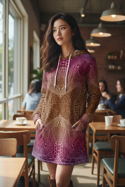 Signs of Life Sunset All-Over Print Women's Longline Hoodie Dress