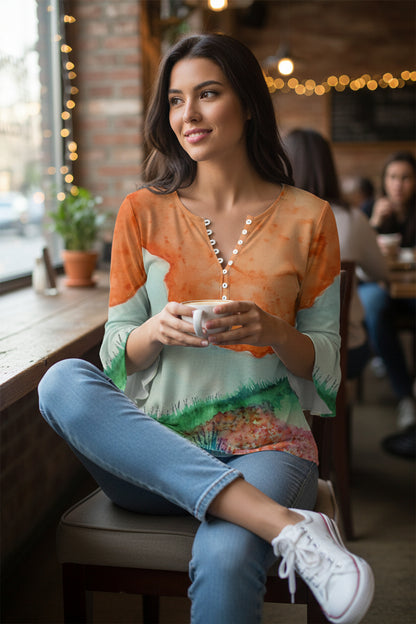 Circle of Fairies All-Over Print Women's T-shirt With 3/4 Sleeve