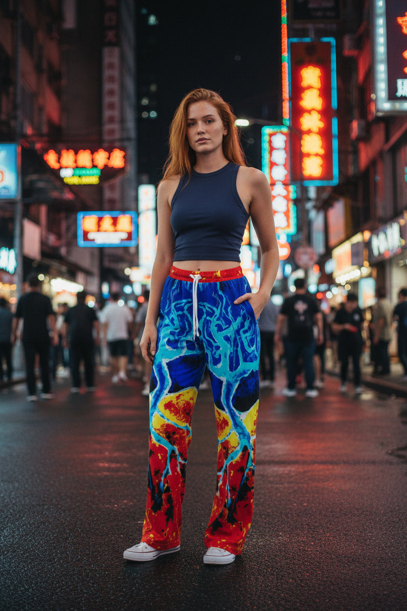 Fire and Ice All-Over Print Women's Casual Pants