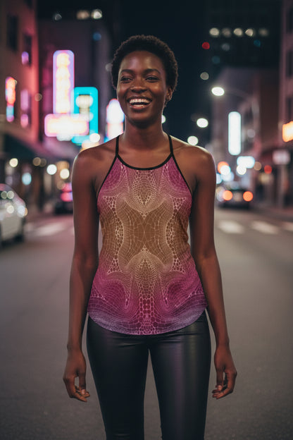 Signs of Life Sunset All-Over Print Women's Criss-Cross Open Back Tank Top