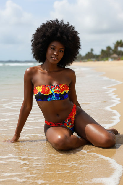 Fire and Ice Recycled bandeau bikini