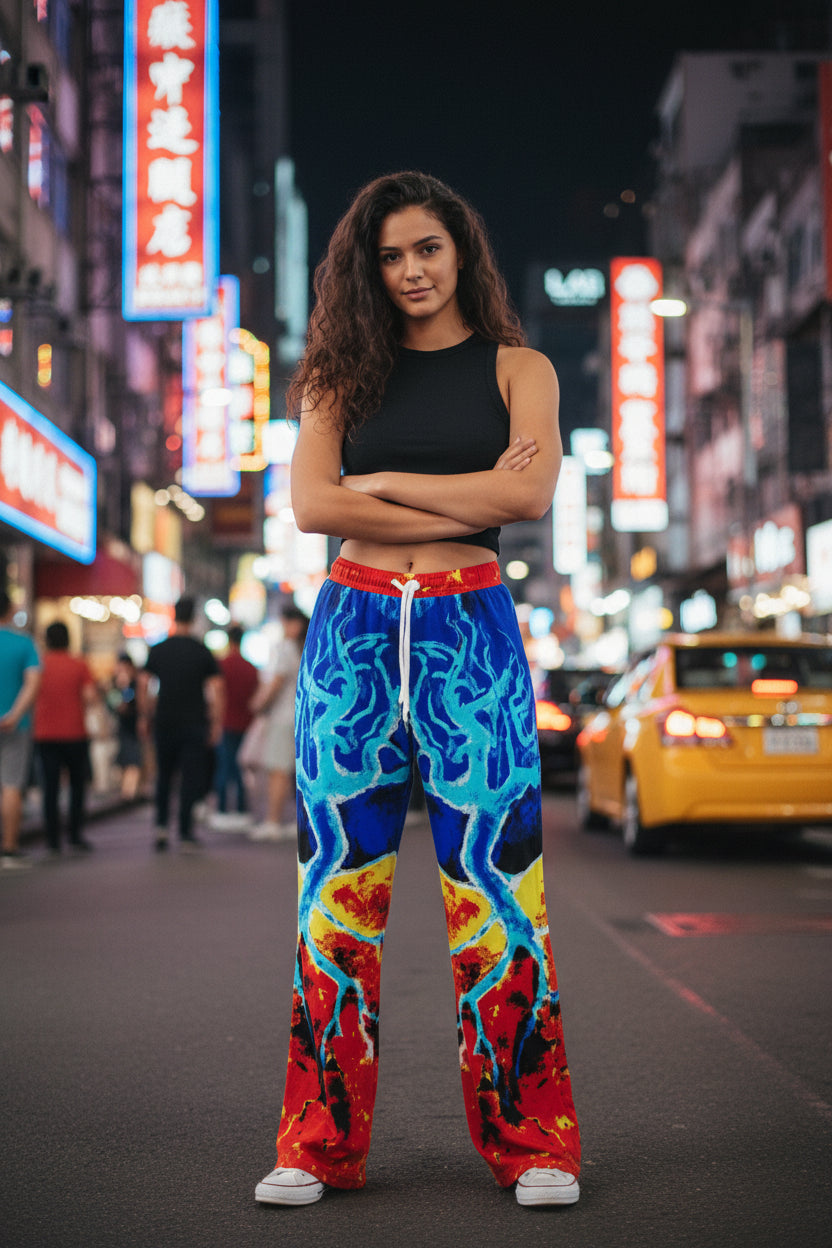 Fire and Ice All-Over Print Women's Casual Pants