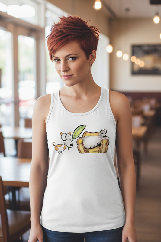 Pop's Critters Berta and Pete Women's Comfortable and Breathable Sports Tank Top For The USA|180GSM Front DTF