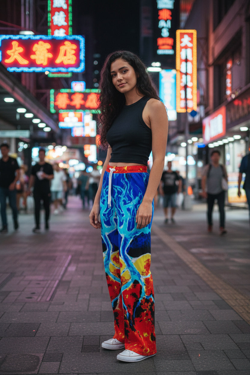 Fire and Ice All-Over Print Women's Casual Pants