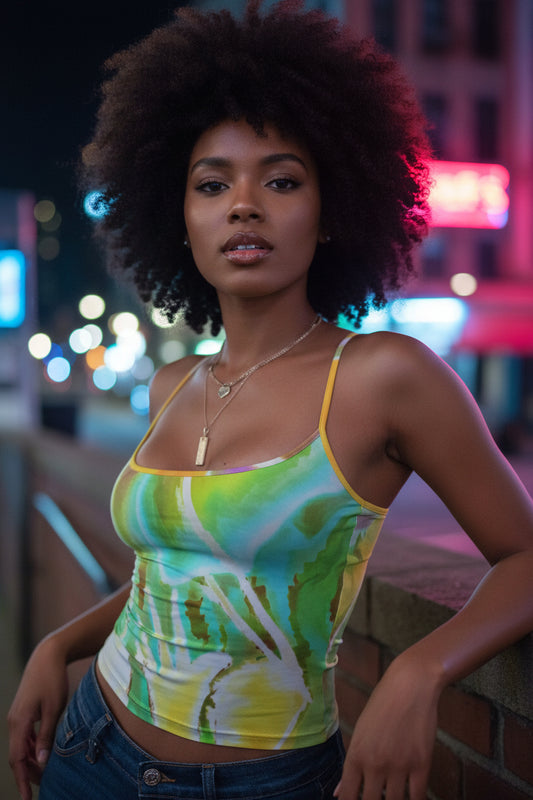 Heart Strings Inverted All-Over Print Women's Spaghetti Strap Tank Top