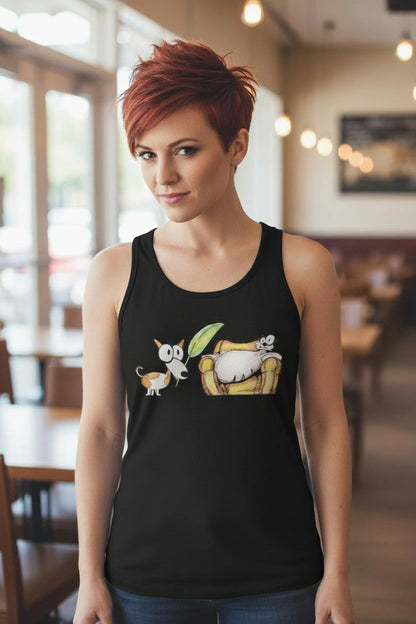 Pop's Critters Berta and Pete Women's Comfortable and Breathable Sports Tank Top For The USA|180GSM Front DTF