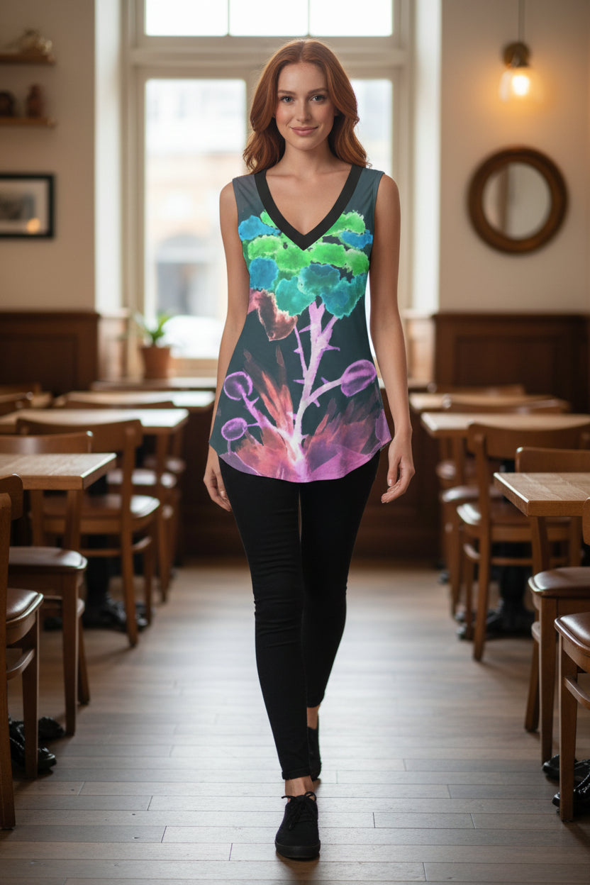 Morning Bloom Inverted All-Over Print Women's Sports Vest|180GSM COTTON