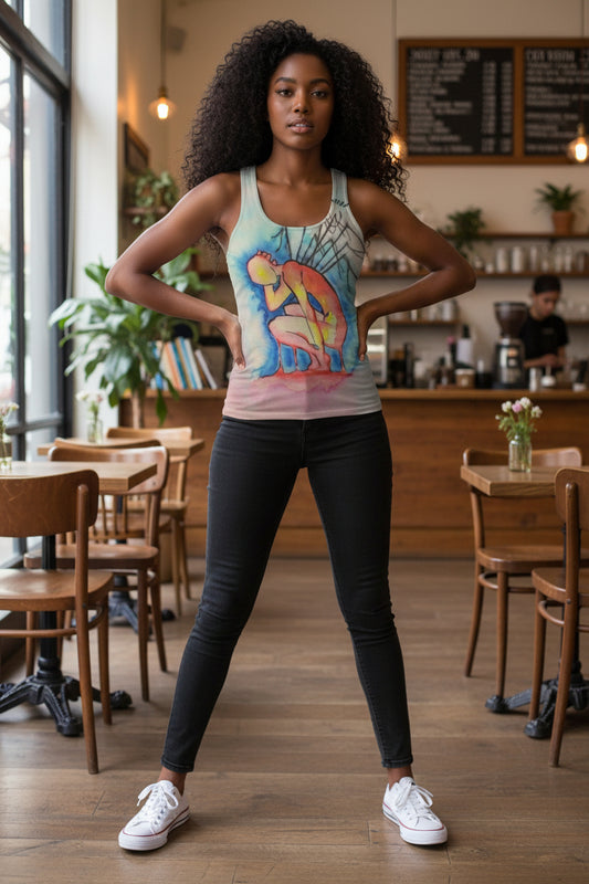 Pins and Needles All-Over Print Women's Racer Vest | 190GSM Cotton