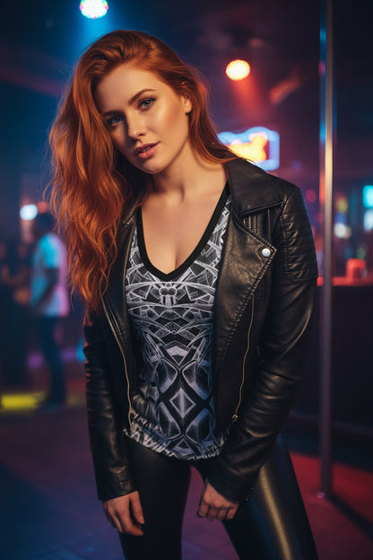 Sketch Inverted All-Over Print Women's Sleeveless V-Neck Tank Top