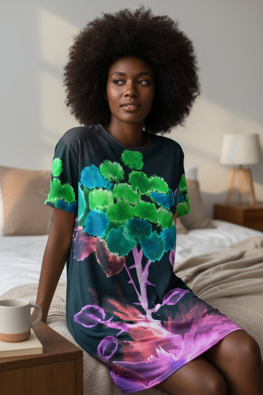 Morning Bloom Inverted T-shirt dress