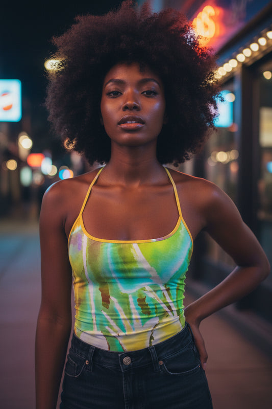 Heart Strings Inverted All-Over Print Women's Spaghetti Strap Tank Top