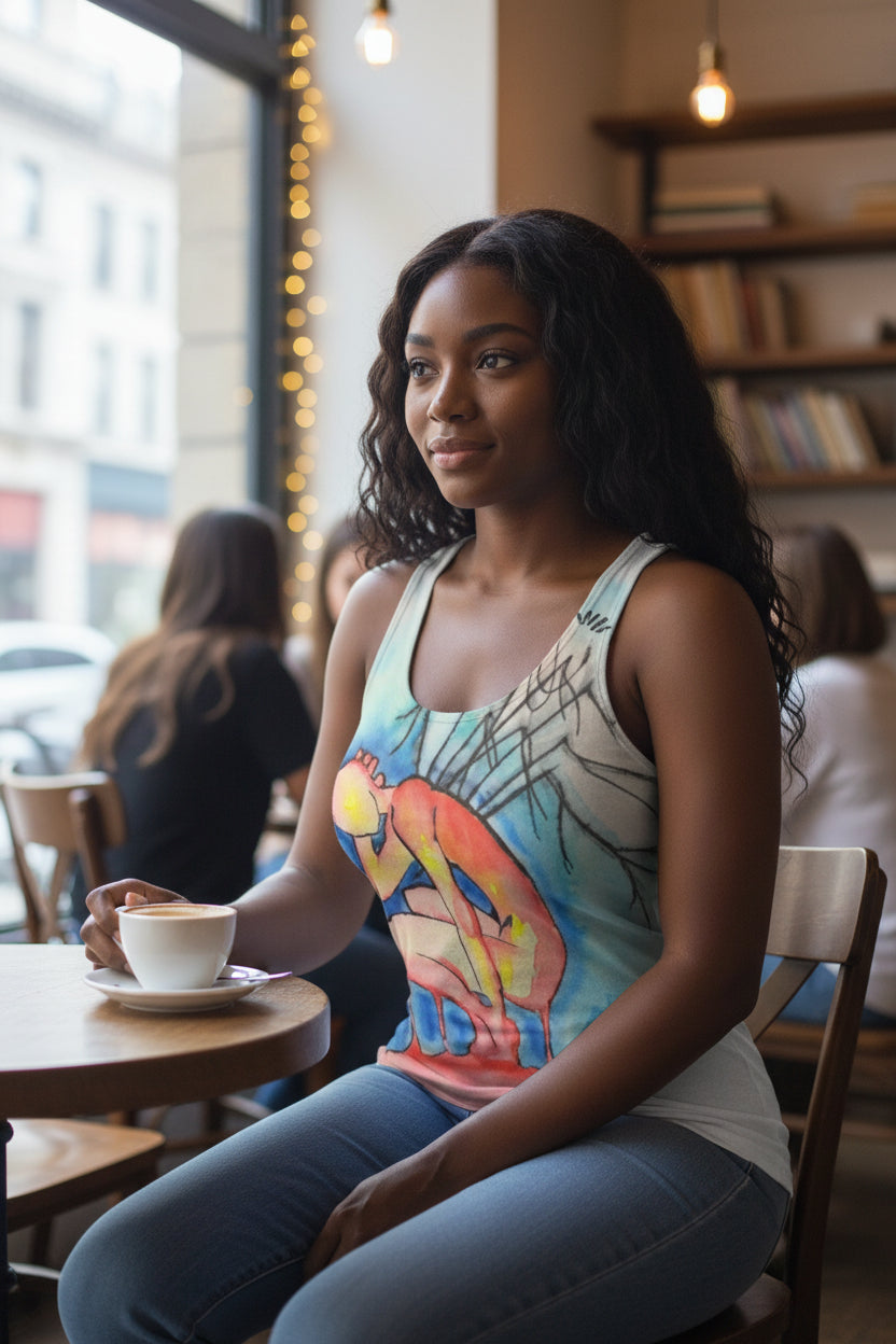 Pins and Needles All-Over Print Women's Racer Vest | 190GSM Cotton