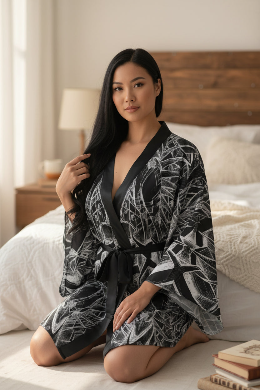 Inverted Sketch  Kimono Robe