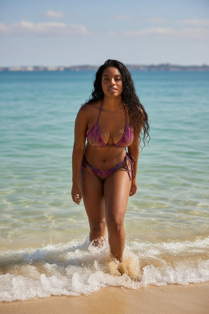 Signs of Life Sunset All-over print recycled string bikini