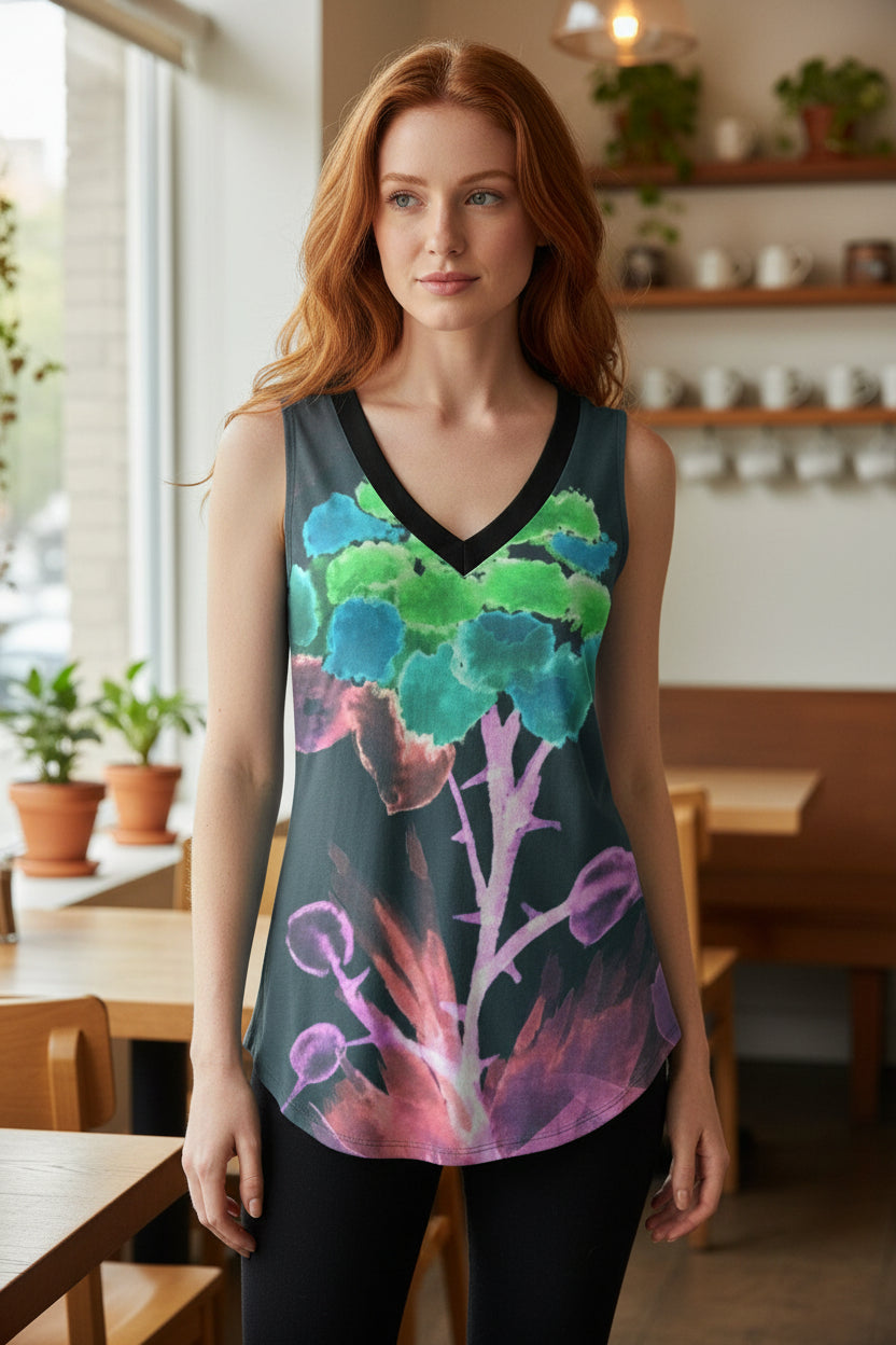 Morning Bloom Inverted All-Over Print Women's Sports Vest|180GSM COTTON
