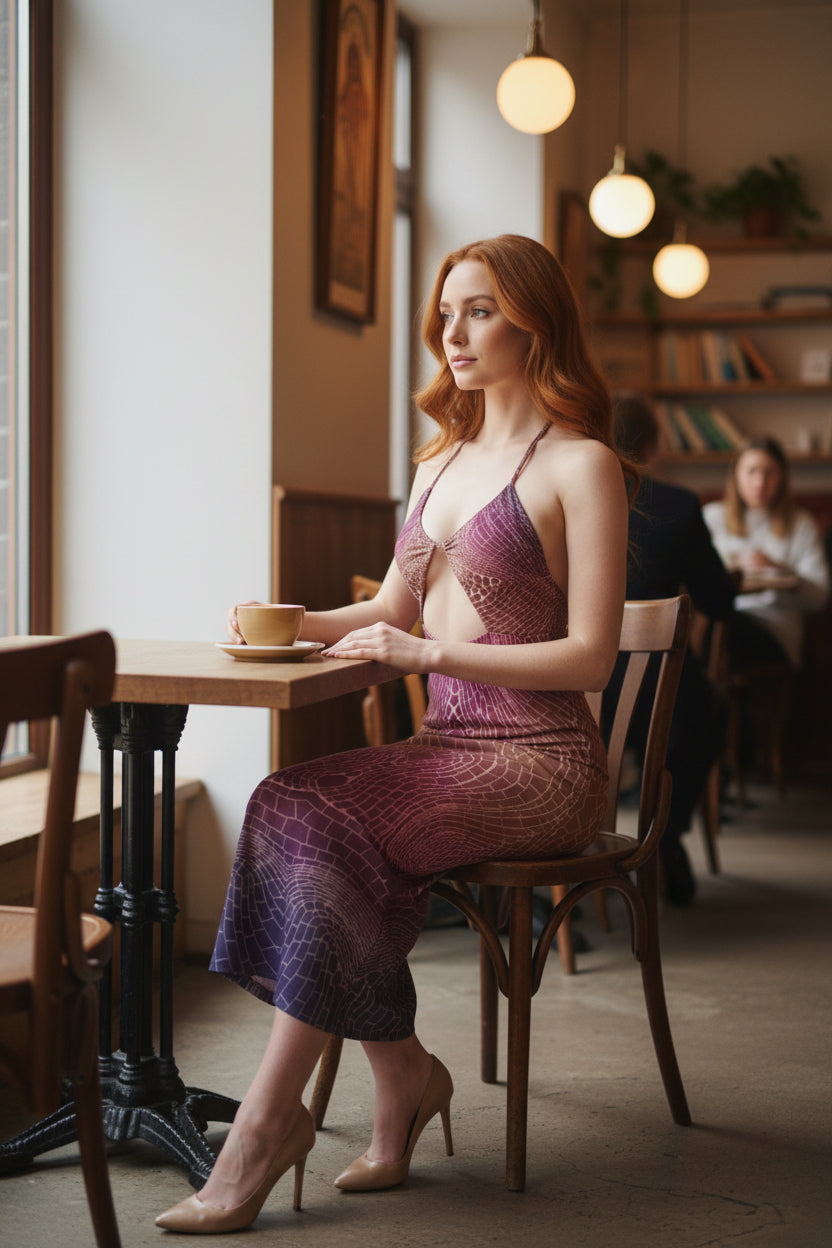 Signs of Life Sunset All-Over Print Women's Sexy Hollow Cami Dress