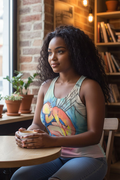 Pins and Needles All-Over Print Women's Racer Vest | 190GSM Cotton