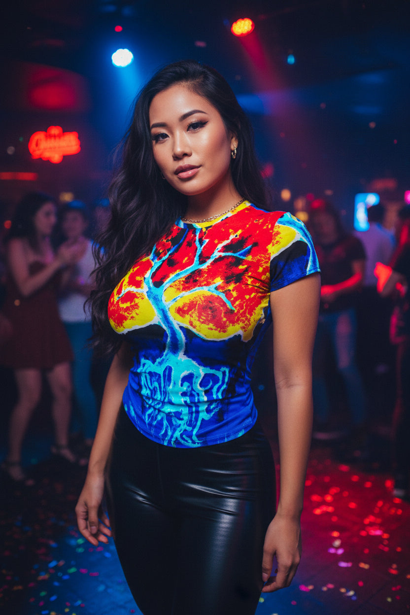 Fire and Ice All-Over Print Women's Slim-Fit T-shirt