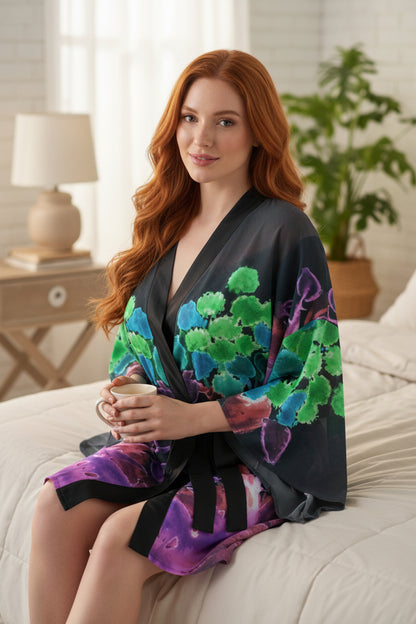 Morning Bloom Inverted Kimono Robe