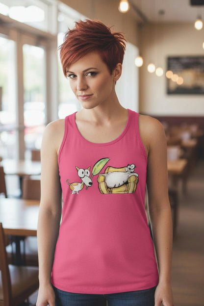 Pop's Critters Berta and Pete Women's Comfortable and Breathable Sports Tank Top For The USA|180GSM Front DTF