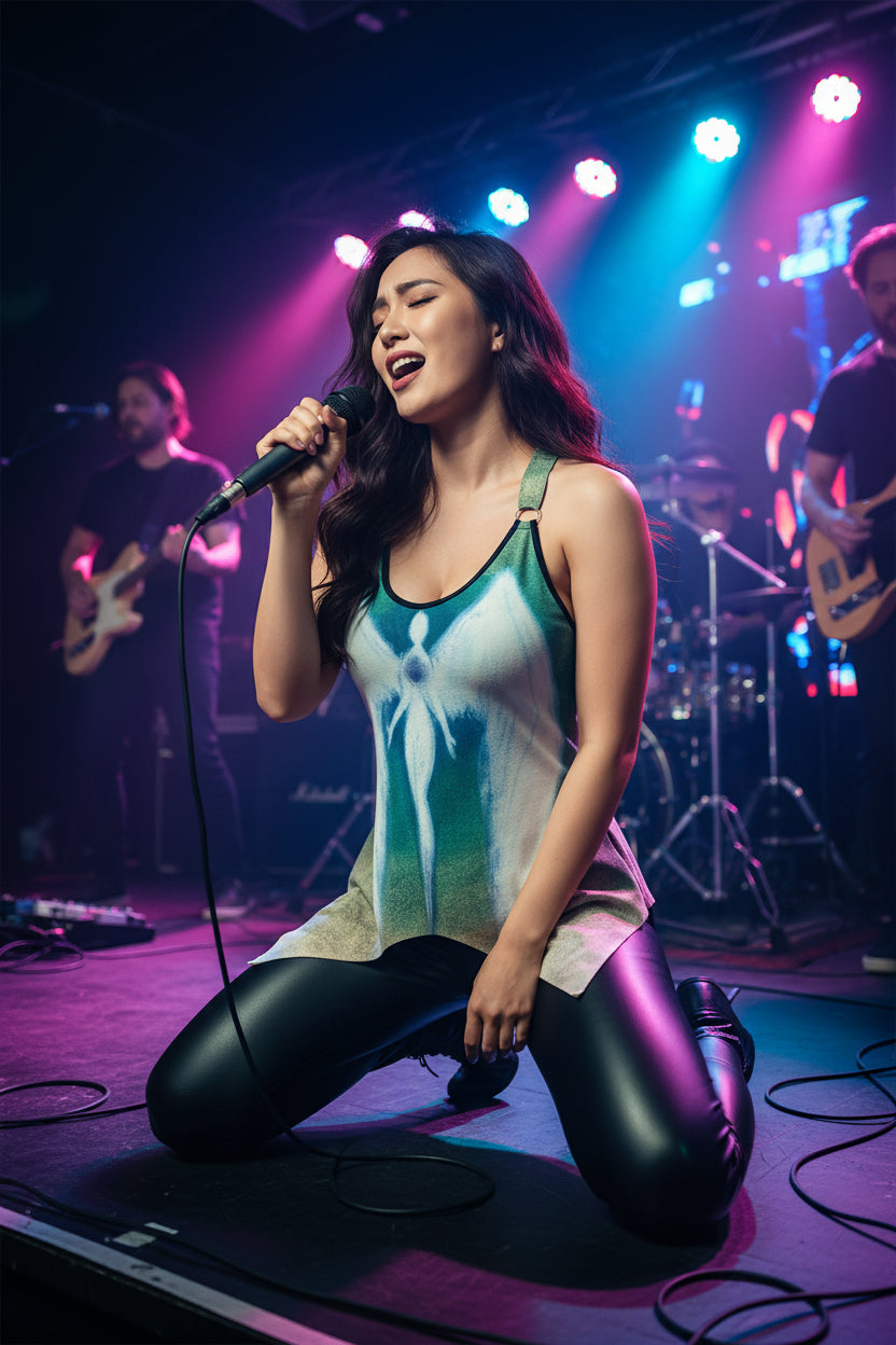 Lost Heart Inverted Women's Racing Tank Top With Irregular Hem