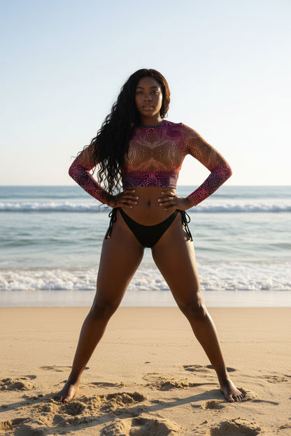 Signs of Life Sunset Recycled long-sleeve crop top