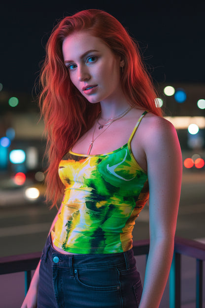 Swept Away Inverted All-Over Print Women's Spaghetti Strap Tank Top