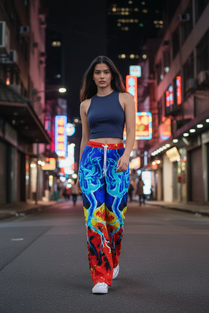 Fire and Ice All-Over Print Women's Casual Pants