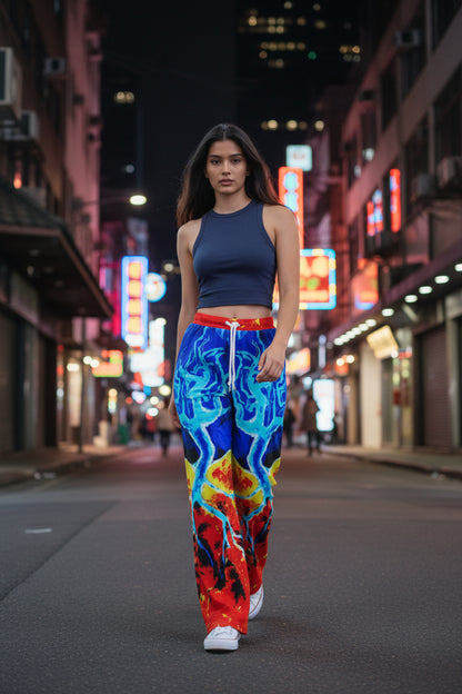 Fire and Ice All-Over Print Women's Casual Pants