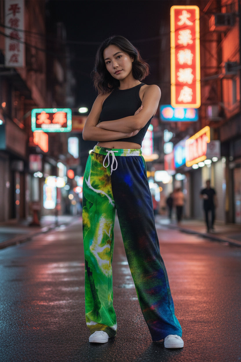 Swept Away Inverted All-Over Print Women's Casual Pants