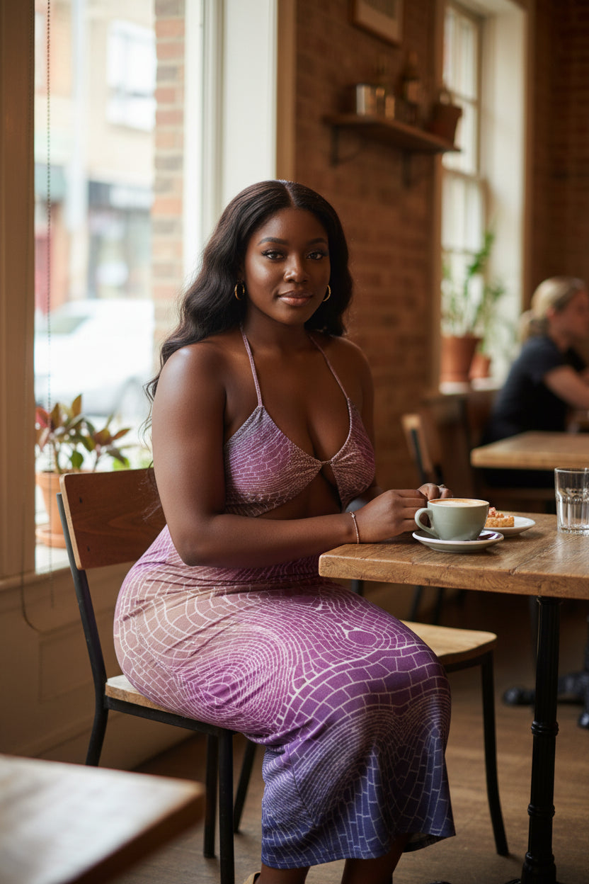 Signs of Life Sunset All-Over Print Women's Sexy Hollow Cami Dress