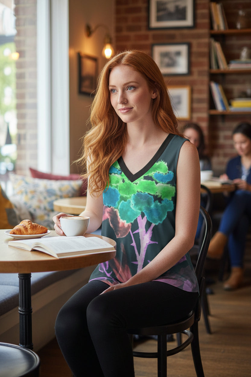 Morning Bloom Inverted All-Over Print Women's Sports Vest|180GSM COTTON