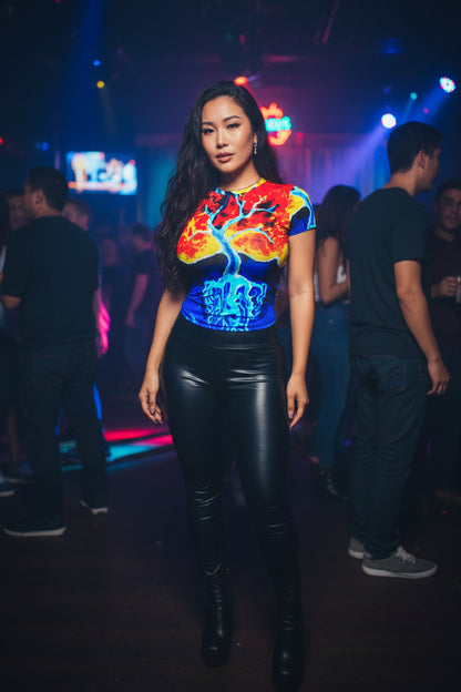 Fire and Ice All-Over Print Women's Slim-Fit T-shirt