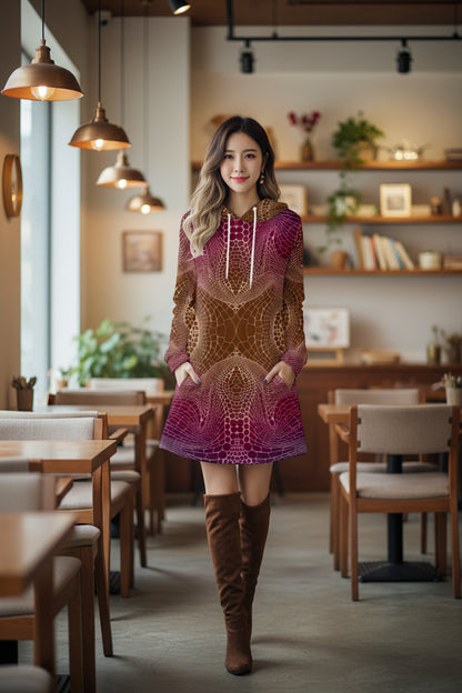 Signs of Life Sunset All-Over Print Women's Longline Hoodie Dress