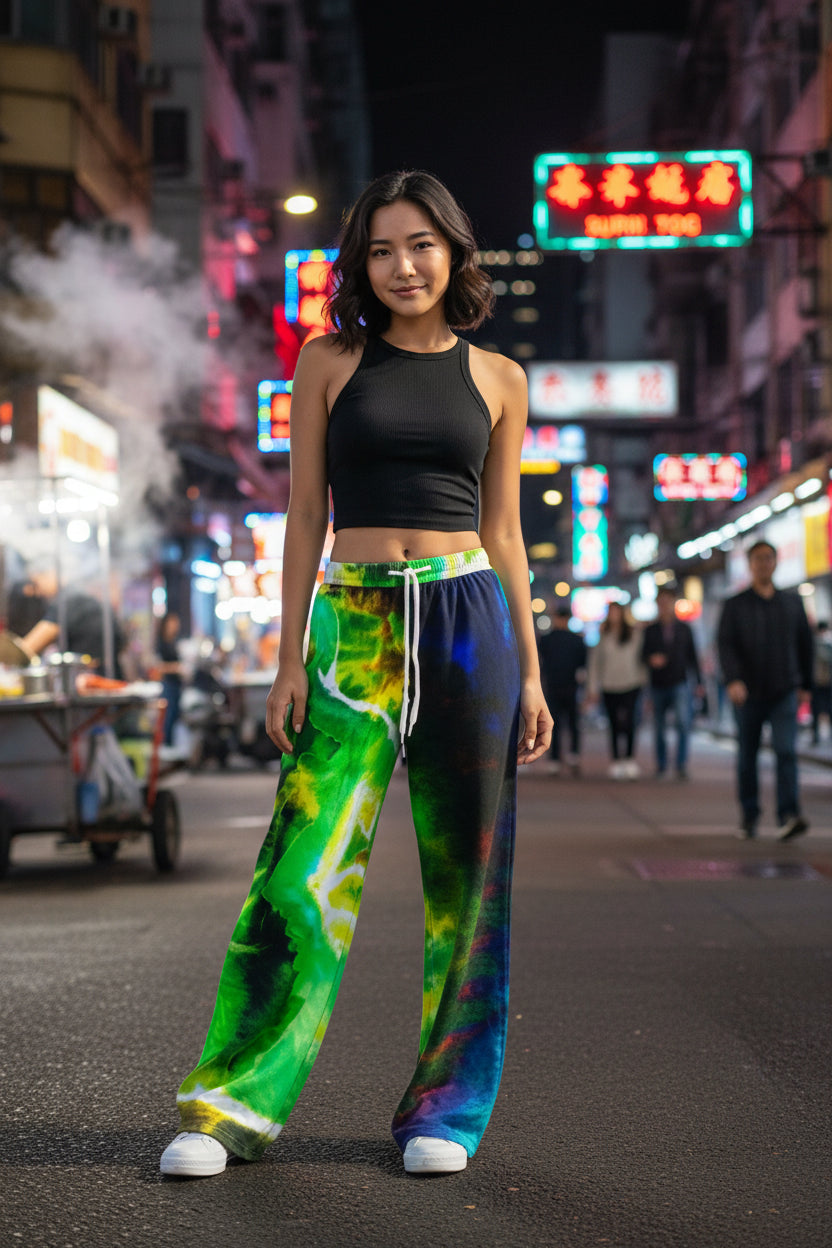 Swept Away Inverted All-Over Print Women's Casual Pants