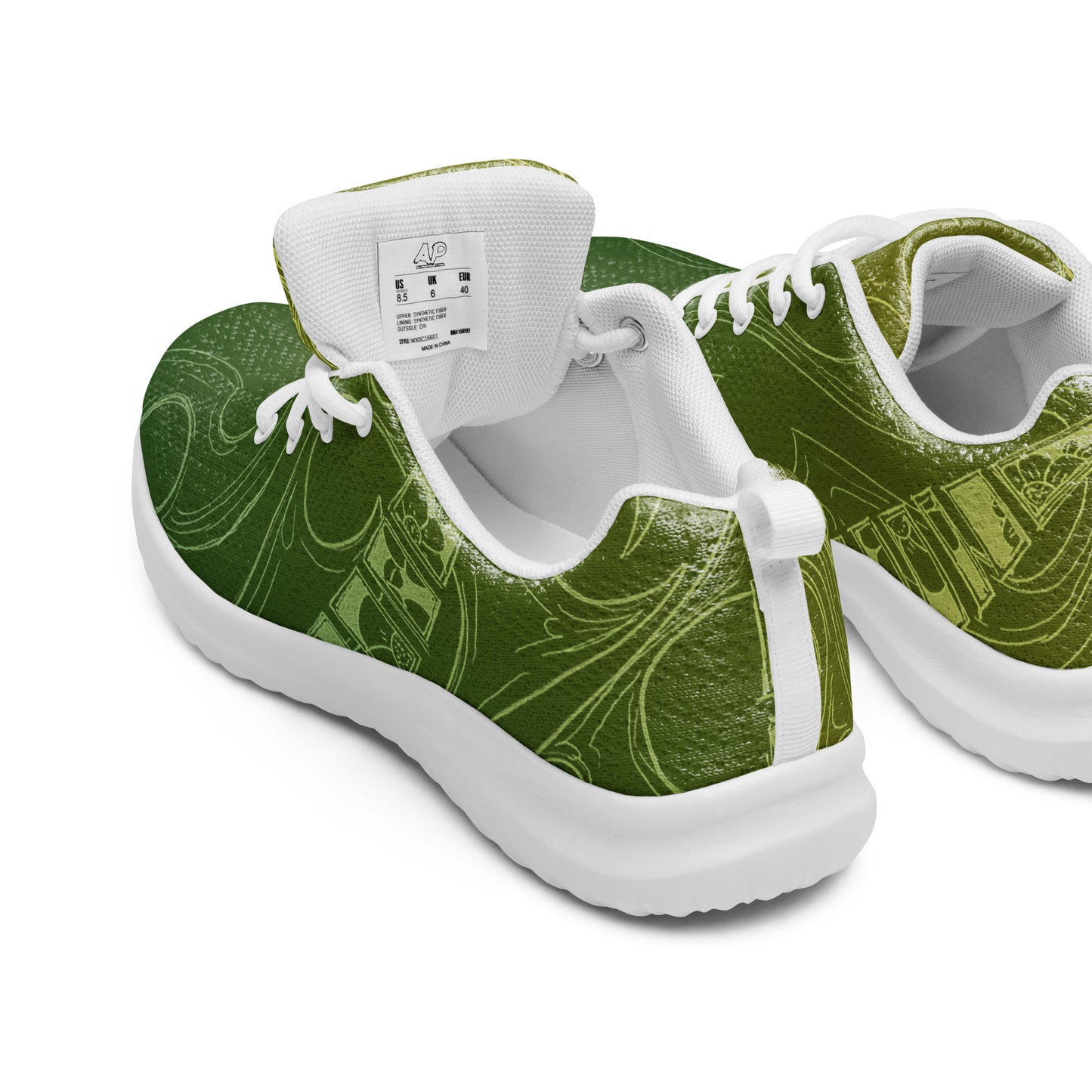 Flowers Green and Gold Women’s athletic shoes