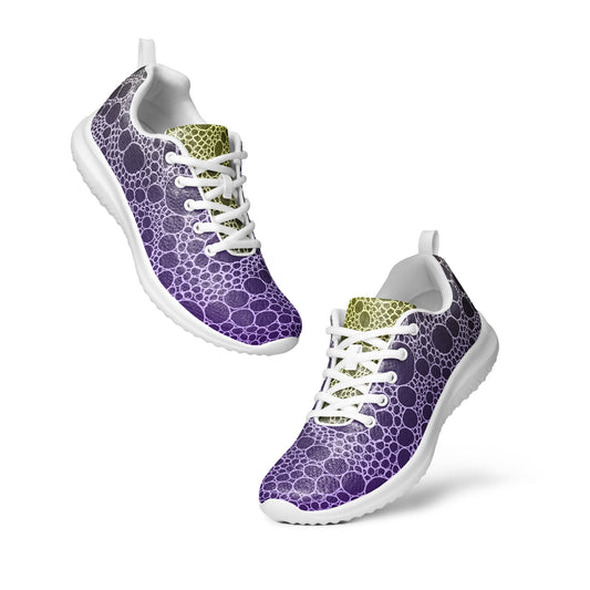 Lost In Circles Purple and Gold Women’s athletic shoes