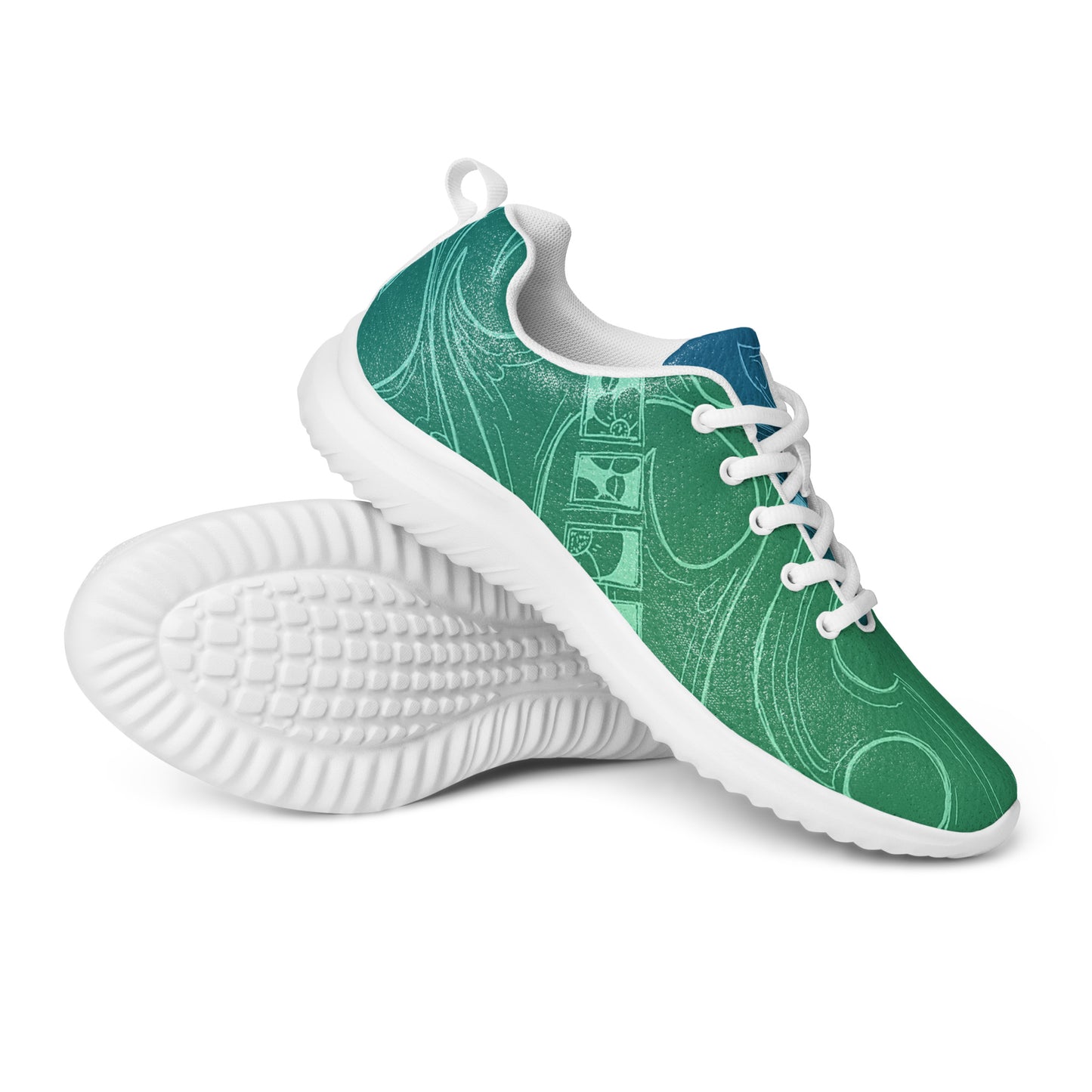 Flowers Ocean Blue Women’s athletic shoes