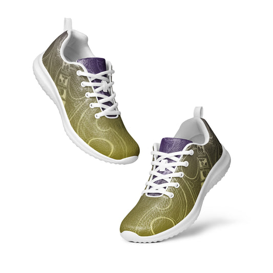 Flowers Purple and Gold Women’s athletic shoes