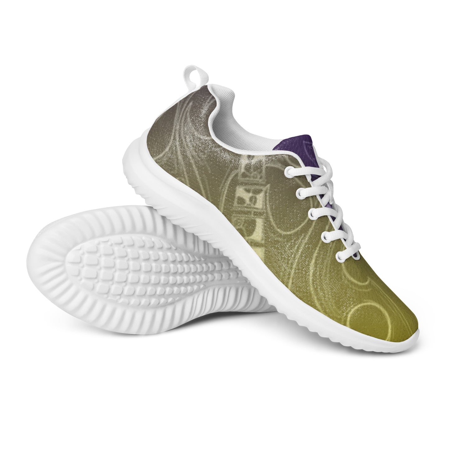 Flowers Purple and Gold Women’s athletic shoes