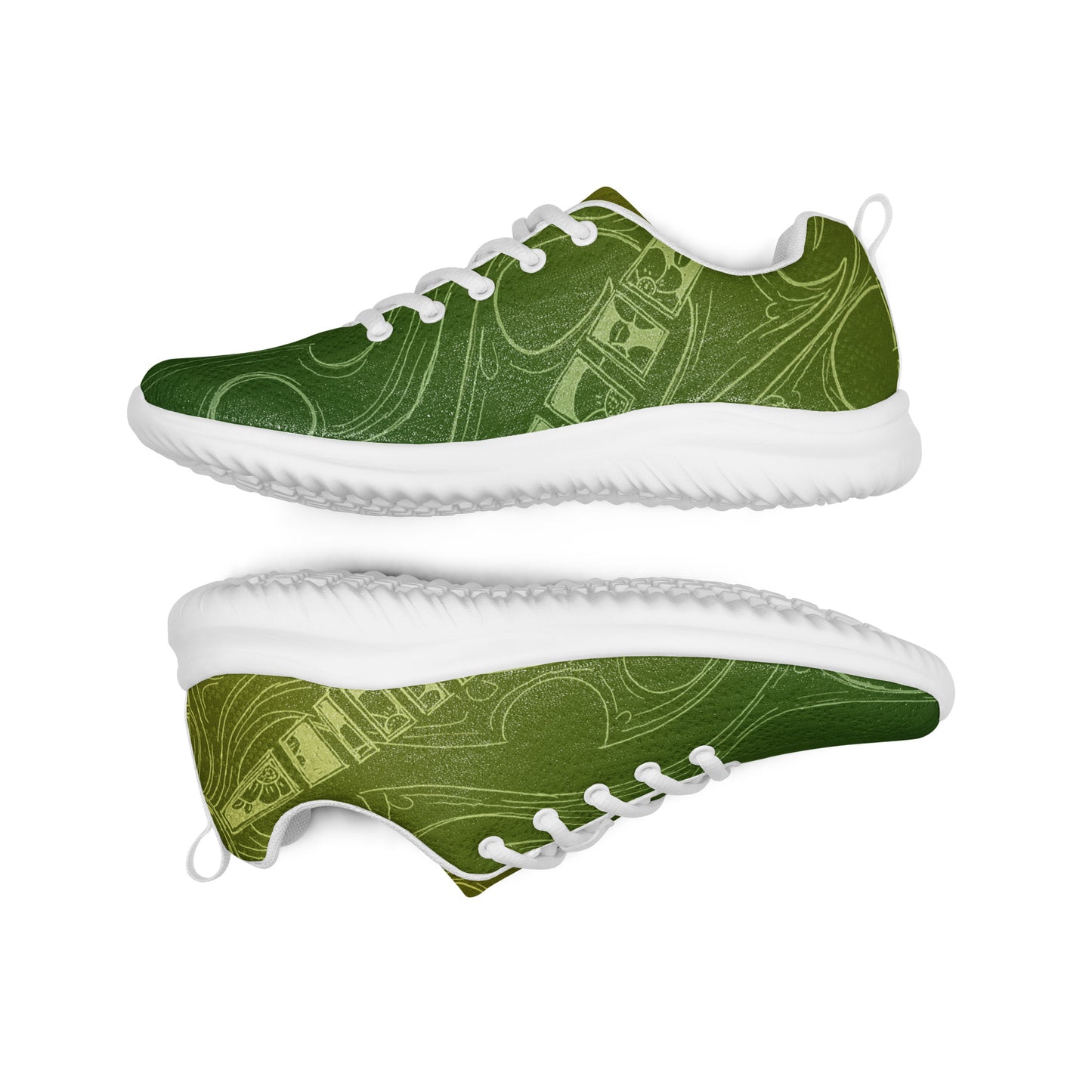 Flowers Green and Gold Women’s athletic shoes