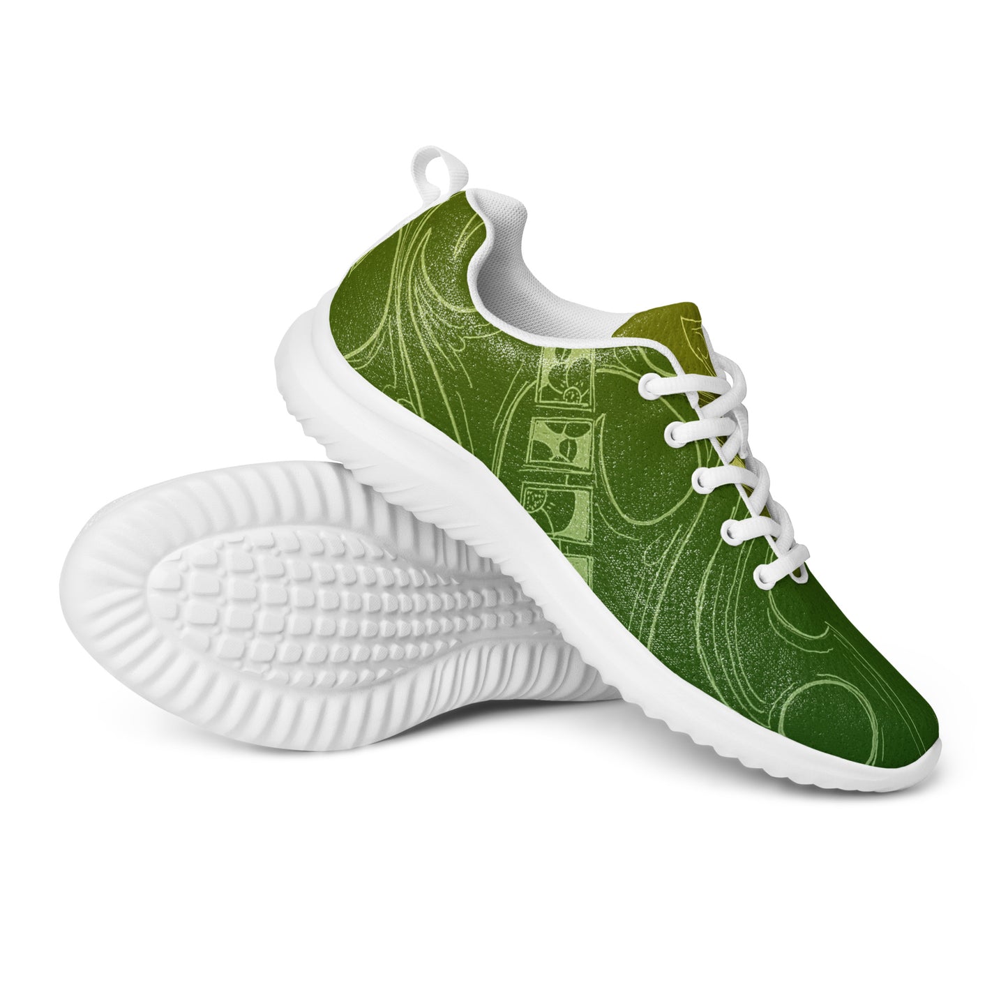 Flowers Green and Gold Women’s athletic shoes