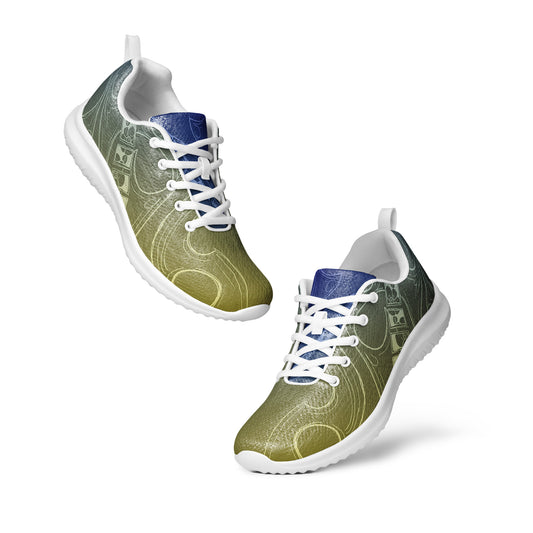 Flowers Blue and Gold Women’s athletic shoes